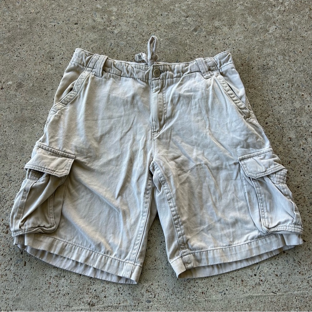 Y2K Aeropostale Men’s Beige Khaki Cargo Shorts Size 34 Skater